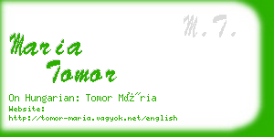 maria tomor business card